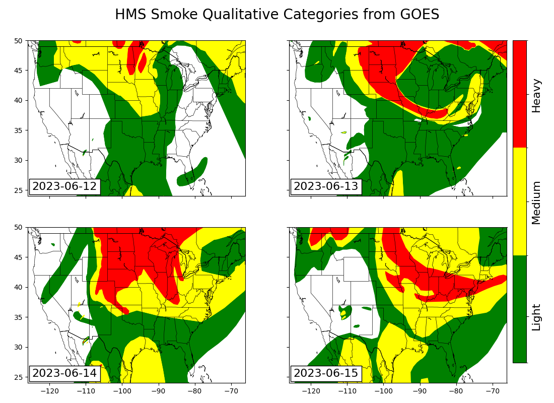 HMS Smoke Qualitative Categories from GOES